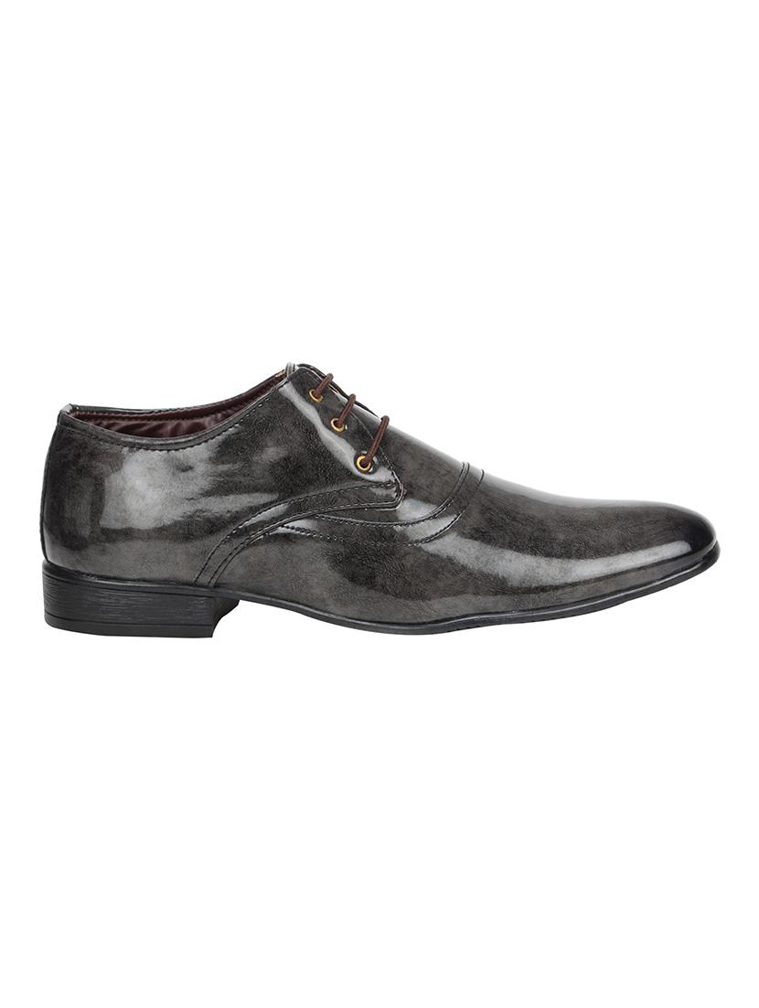 grey Leatherette lace-up derbys - 15658065 - Zoom Image - 2