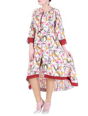 high low printed kurta - 15658412 - Standard Image - 2