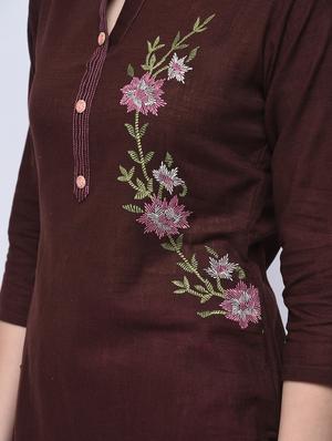 Embroidered straight kurta - 15658609 - Standard Image - 5
