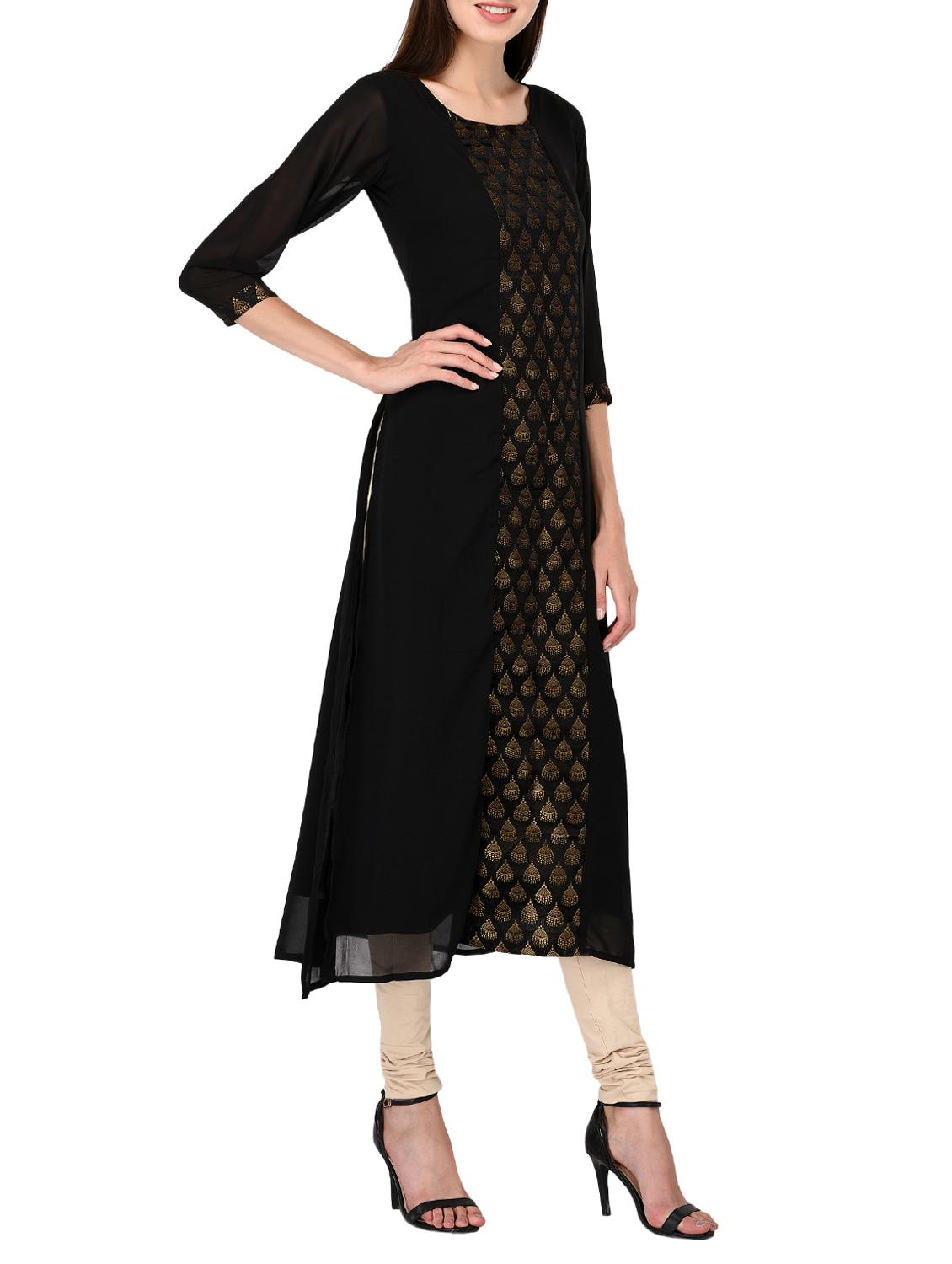 foil print a-line kurta - 15661043 - Zoom Image - 2