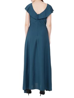 teal ruffle sleeved gown - 15661123 - Standard Image - 2