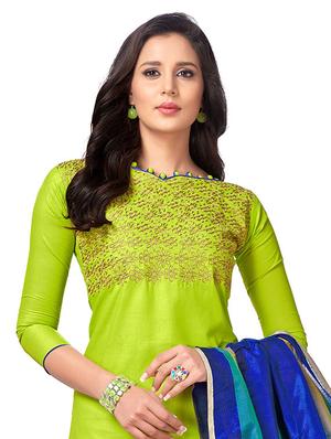 embroidered unstitched churidaar suit - 15669559 - Standard Image - 2