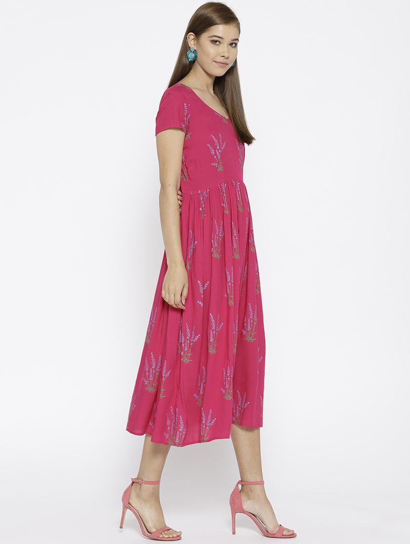 tassel tie-up gathered detail dress - 15669781 - Zoom Image - 2