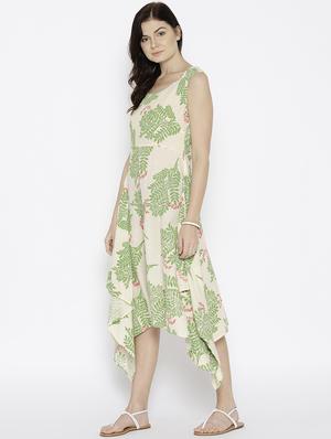 hankerchief hem printed dress - 15670214 - Standard Image - 2