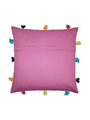lushomes bordeaux cushion cover with colorful tassels (single pc, 12 x 12?) - 15671637 - Standard Image - 2