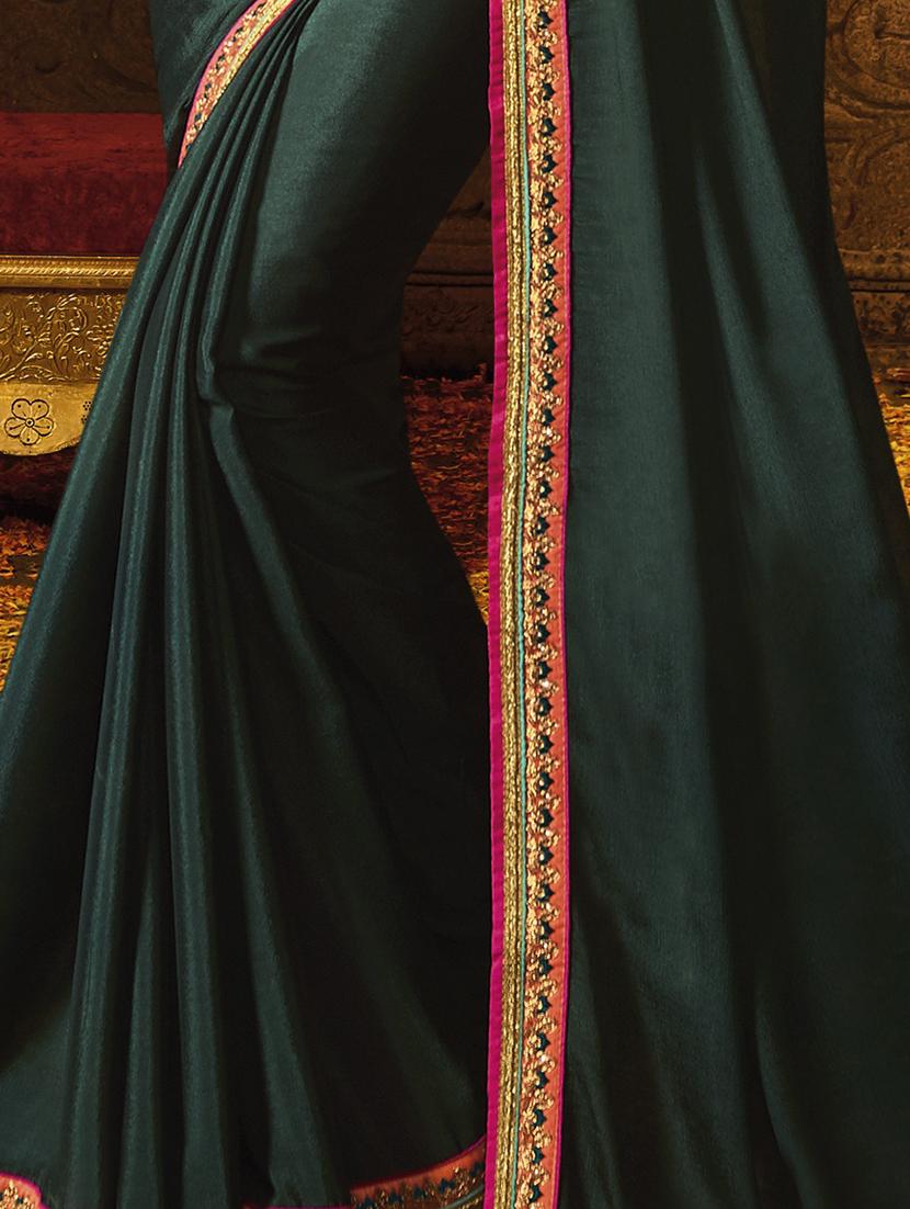 embroidered lace border saree with blouse - 15671998 - Zoom Image - 2