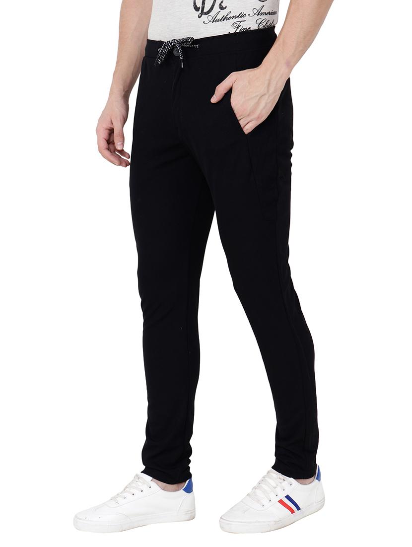 black cotton full length track pant - 15674032 - Zoom Image - 2