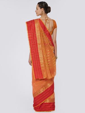 zari checkered woven saree with blouse - 15676069 - Standard Image - 2
