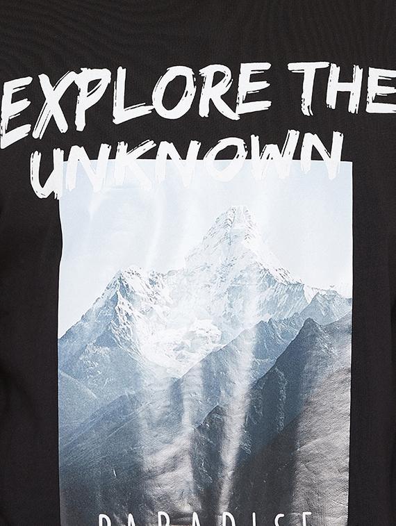 black cotton front print sweatshirt - 15676128 - Zoom Image - 5