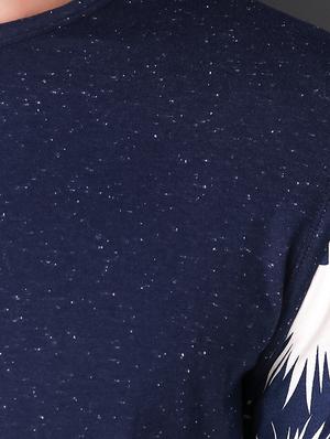 navy blue cotton printed t-shirt - 15676148 - Standard Image - 5
