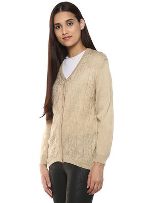 ribbed edge woolen cardigan - 15677193 - Standard Image - 2