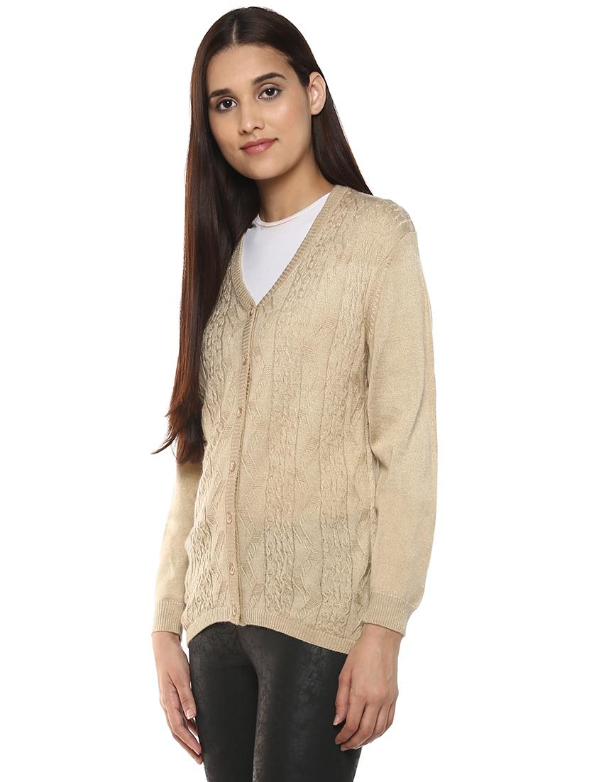 ribbed edge woolen cardigan - 15677193 - Zoom Image - 2