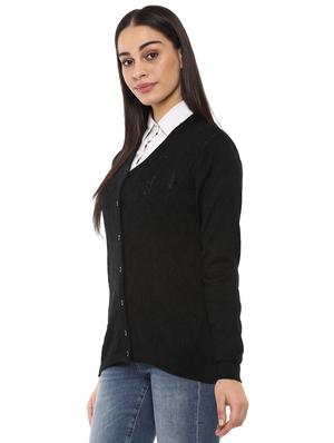 ribbed edge woolen cardigan - 15677194 - Standard Image - 2