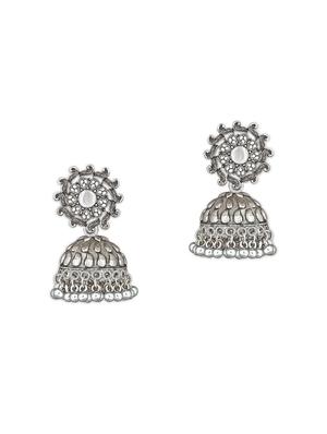 silver metal jhumka earring - 15678629 - Standard Image - 2