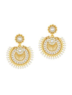 gold metal chandballi earring - 15678631 - Standard Image - 2