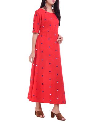 A-line mirror work kurta - 15678759 - Standard Image - 2