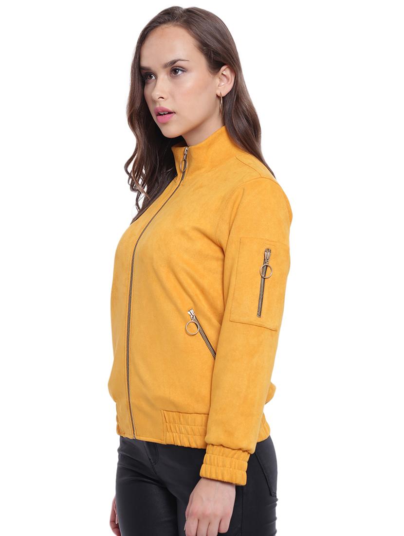 zip detail mock neck bomber jacket - 15679691 - Zoom Image - 2