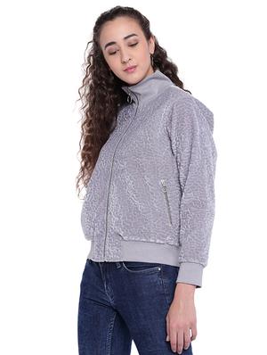 textured mock neck bomber jacket - 15679693 - Standard Image - 2