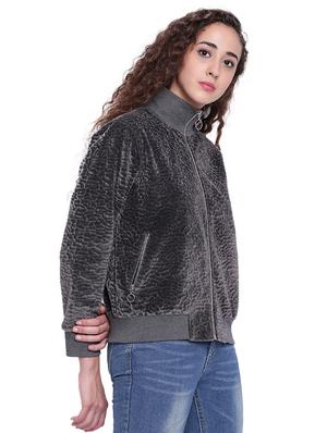 textured mock neck bomber jacket - 15679695 - Standard Image - 2