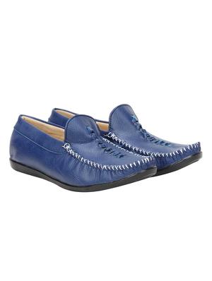 blue leatherette slip on loafers - 15679969 - Standard Image - 2
