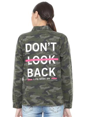 slogan print pocket patch military jacket - 15680682 - Standard Image - 2