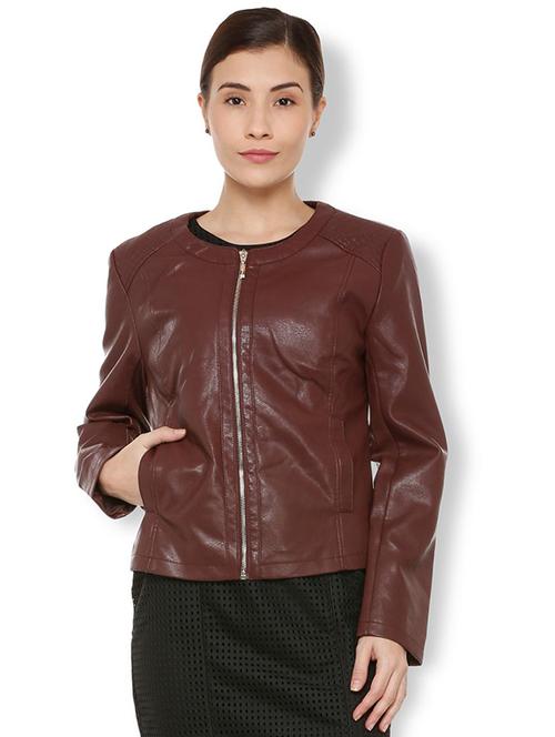 quilted detail leatherette jacket - 15680683 - Standard Image - 1