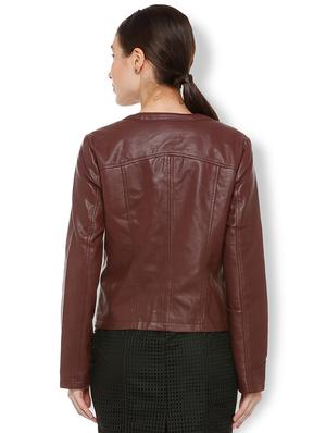 quilted detail leatherette jacket - 15680683 - Standard Image - 2