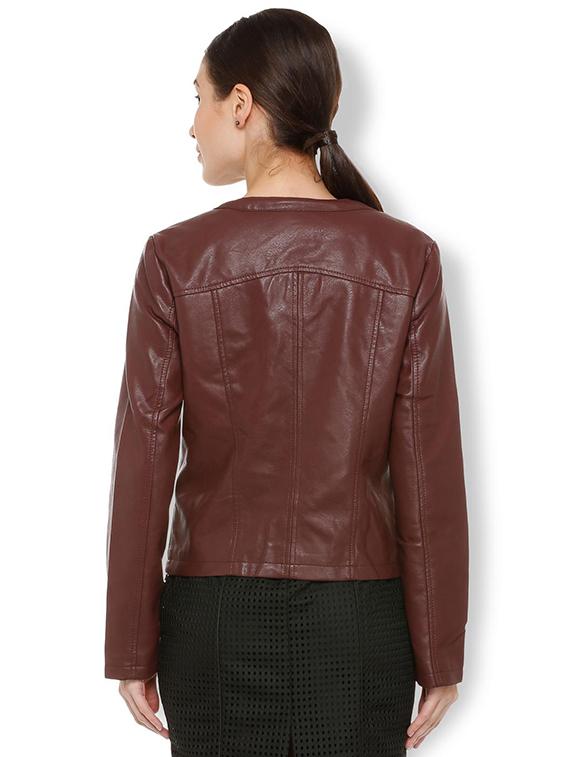 quilted detail leatherette jacket - 15680683 - Zoom Image - 2