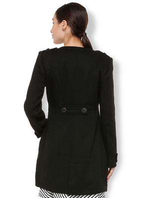 round neck pocket detail coat - 15680691 - Standard Image - 2