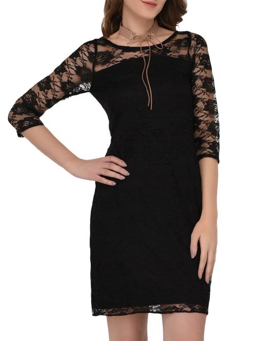 floral mesh panel sheath dress - 15681956 - Standard Image - 1
