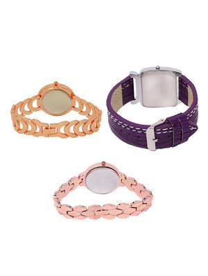 set of 3 round dial analog watch combo -(lk202-207-215) - 15682843 - Standard Image - 2