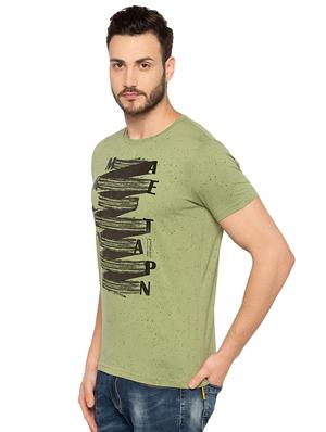 green cotton chest print t-shirt - 15691663 - Standard Image - 2