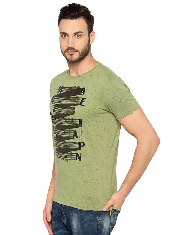 green cotton chest print t-shirt - 15691663 - Zoom Image - 2