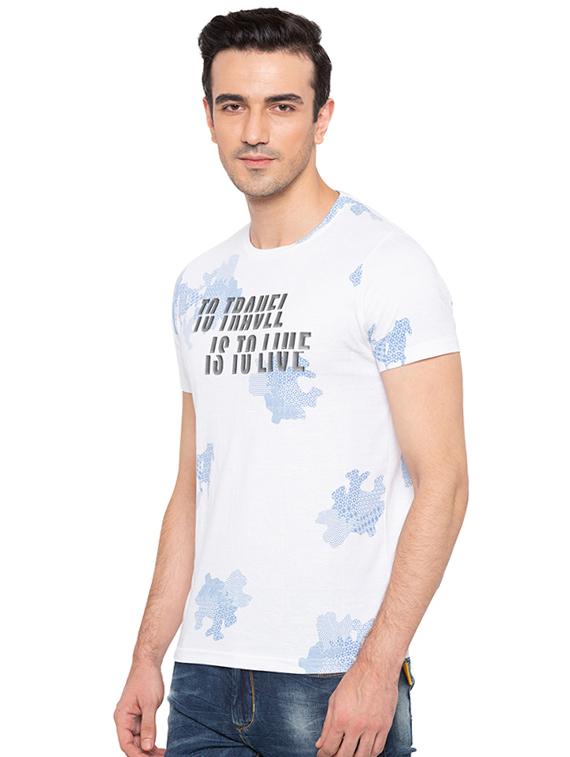 white cotton all over print t-shirt - 15691670 - Zoom Image - 2