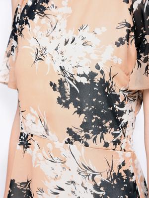 cold shoulder keyhole back a-line dress - 15691992 - Standard Image - 5