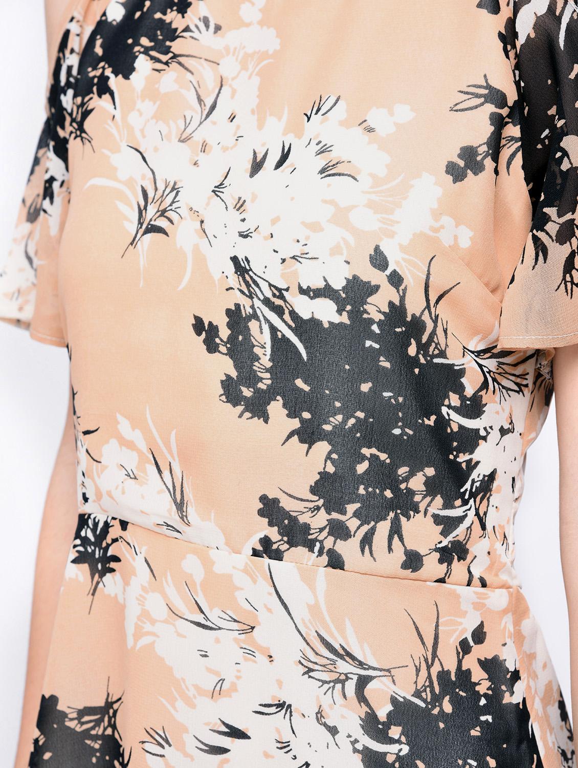 cold shoulder keyhole back a-line dress - 15691992 - Zoom Image - 5