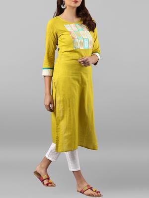 embroidered yoke kurta with pant set - 15692301 - Standard Image - 2