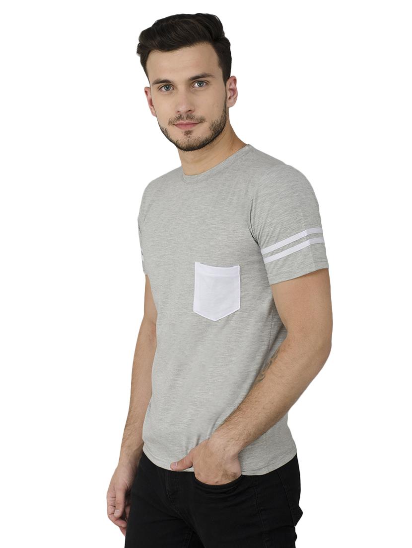 grey cotton pocket t-shirt - 15692505 - Zoom Image - 2