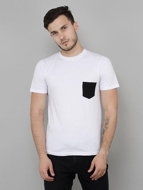 white cotton pocket t-shirt - 15692508 - Standard Image - 1