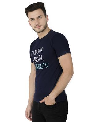 blue cotton chest print t-shirt - 15692509 - Standard Image - 2