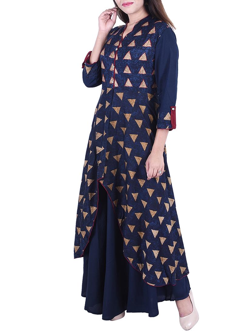 layered geometrical kurta - 15692525 - Zoom Image - 2