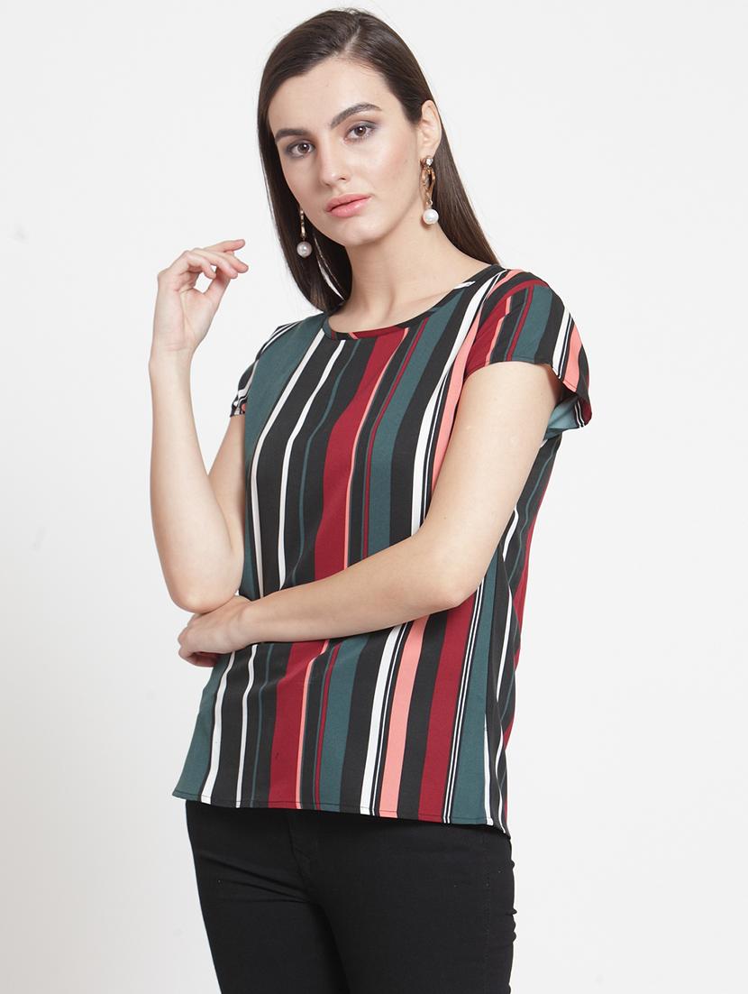 striped cap sleeved top - 15692805 - Zoom Image - 2