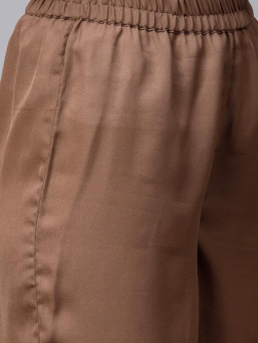 brown elasticated waist palazzo - 15693898 - Zoom Image - 5