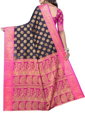 conversational zari motif banarasi saree with blouse - 15695834 - Standard Image - 2