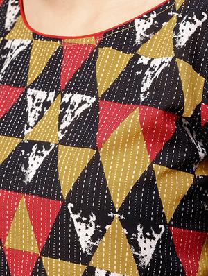 flared geometrical dress - 15696082 - Standard Image - 5