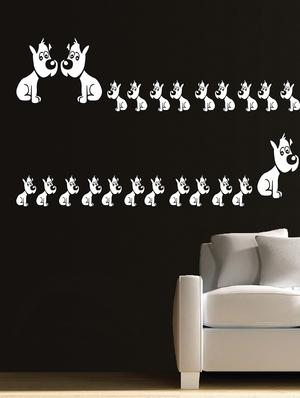 kayra decor adorable pups reusable diy wall stencil painting for home decor (pvc, 16inch x 24 inch) - 15696659 - Standard Image - 2