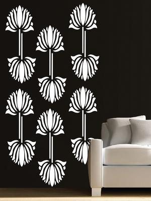 kayra decor lotus reusable diy wall stencil painting for home decor (pvc, 16inch x 24 inch) - 15696669 - Standard Image - 2