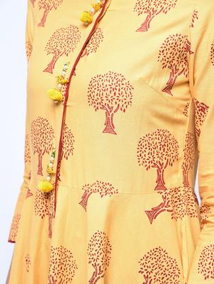 flared printed kurta with tassels - 15697676 - Standard Image - 5