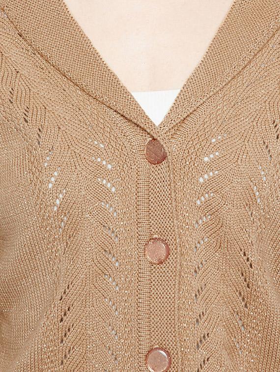 Pointelle knit woolen cardigan - 15697797 - Zoom Image - 5