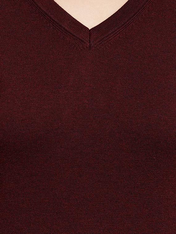 Cut work neck woolen pullover - 15697952 - Zoom Image - 5